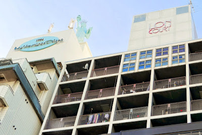 Amerikamura's own version of the Statue of Liberty looks down upon this American influenced trendy neighborhood of Osaka