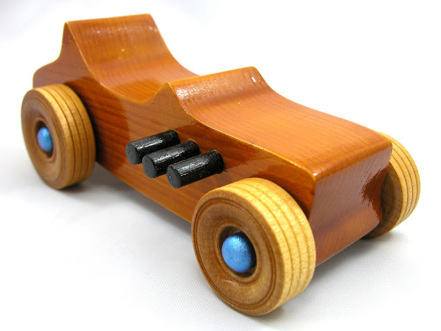 Handmade Wood Toy Car Hot Rod Freaky Ford Based on the 1927 Ford 27 T--Bucket