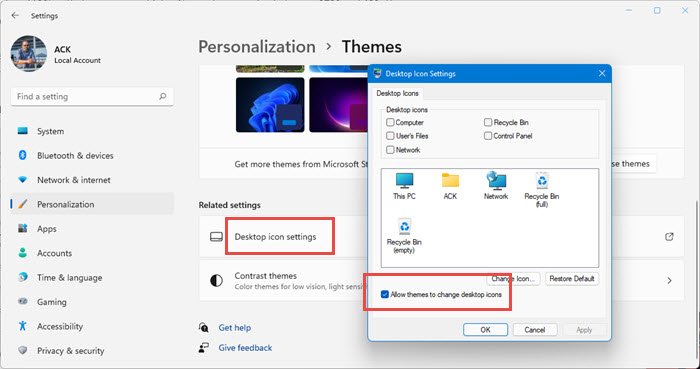 Impossible de déplacer les icônes du bureau sous Windows