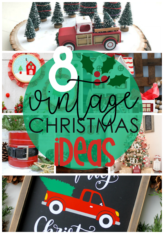 8 Vintage Christmas Ideas at GingerSnapCrafts.com #holiday #Christmas #homedecor #forthehome