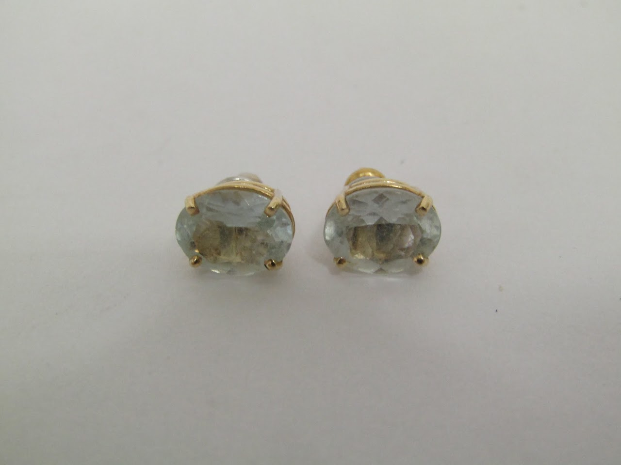 14K Gold and Aquamarine Earrings