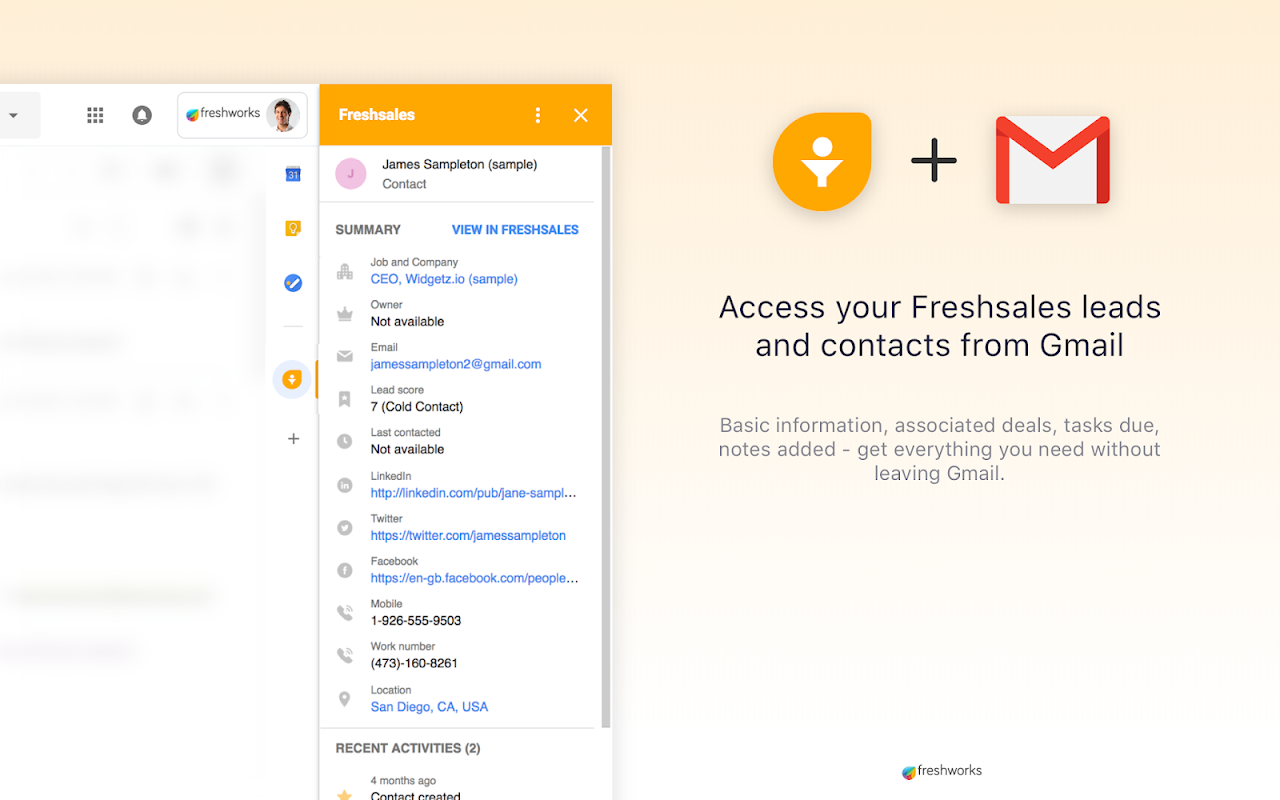 Freshsales Gmail integration