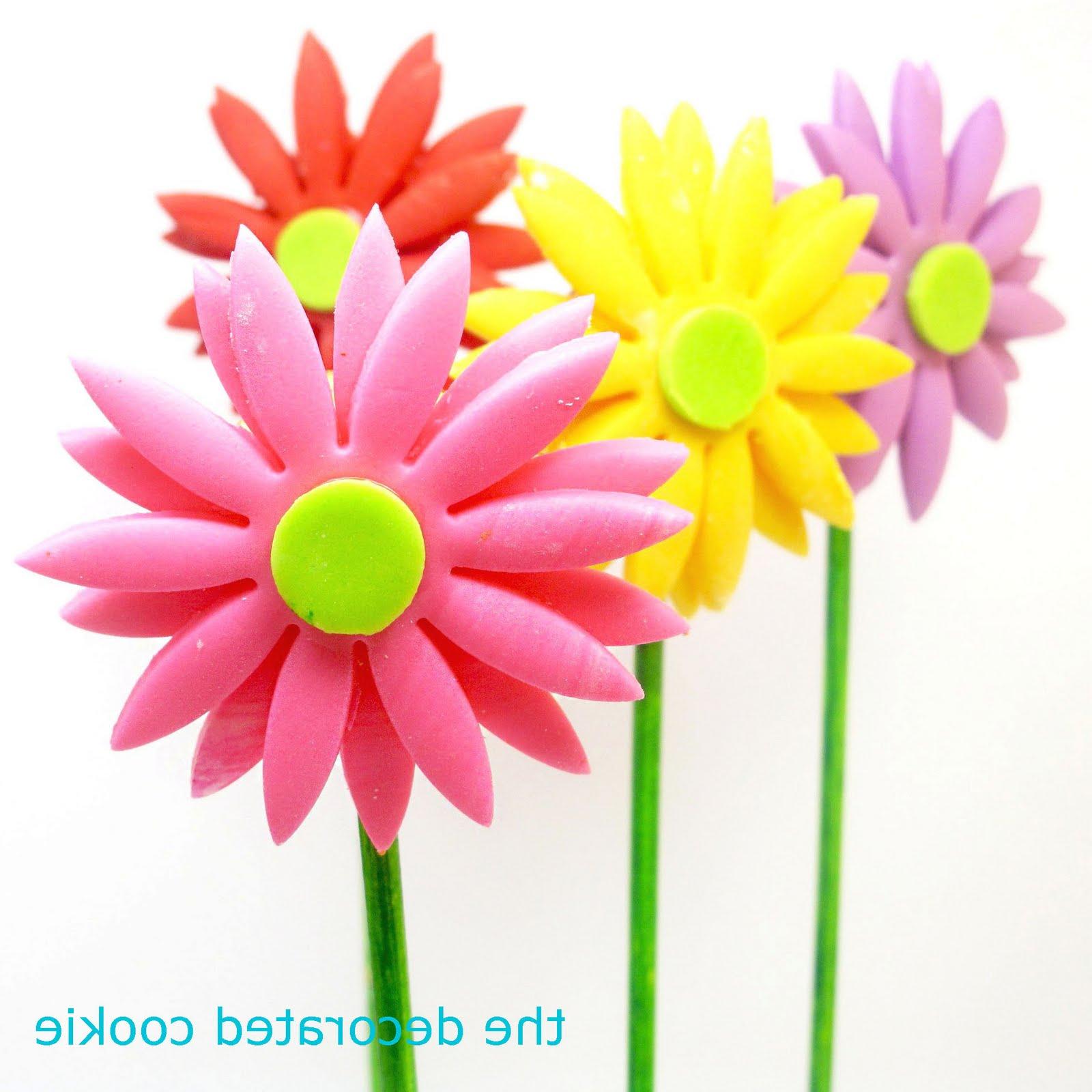 These fondant gerbera daisies