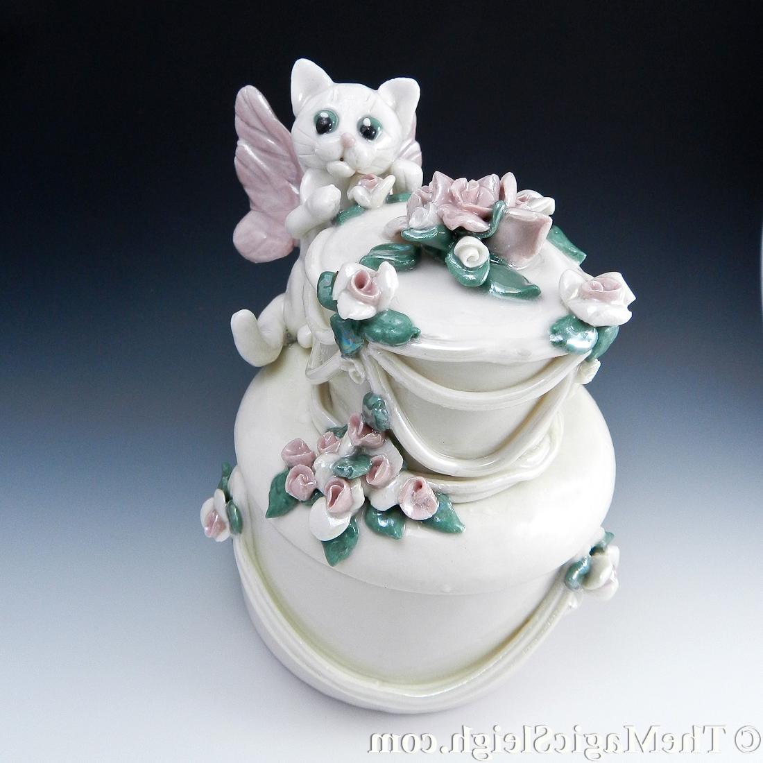 Cat Fairy Wedding Cake Trinket Box-007  1 