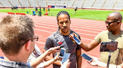  Courtnall Skosan of the Xerox Golden Lions speaks to reporters during a training session at Johannesburg Stadium on October 16, 2018.  