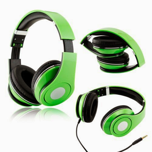  Gearonic TM Green Adjustable Circumaural Over-Ear Earphone Stero Headphone 3.5mm for iPod MP3 MP4 PC iPhone Music