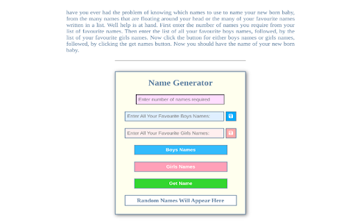 Baby Name Generator