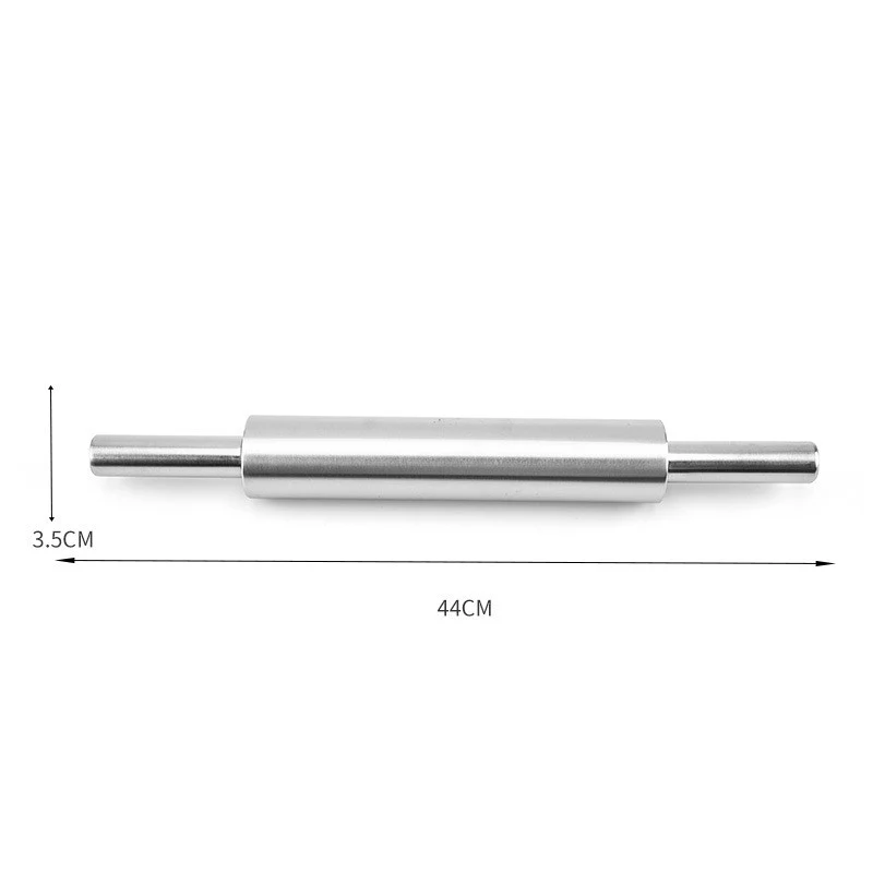 Stainless steel rolling pin for home use, perfect for even dough rolling. Durable, easy to clean, and ideal for baking a