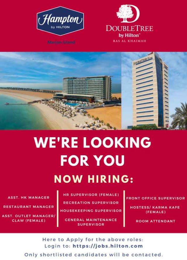 Job Openings at DOUBLETREE by Hilton RAS AL KHAIMAH