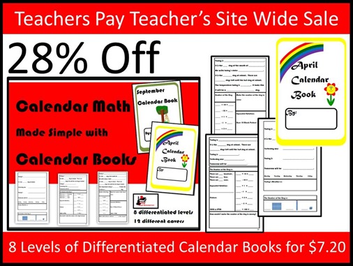 Teachers Pay Teacher’s Site Wide Sale - Differentiated Calendar Books