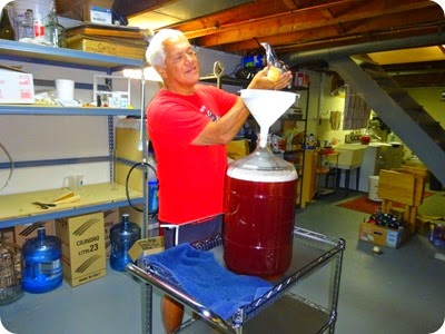 making wine