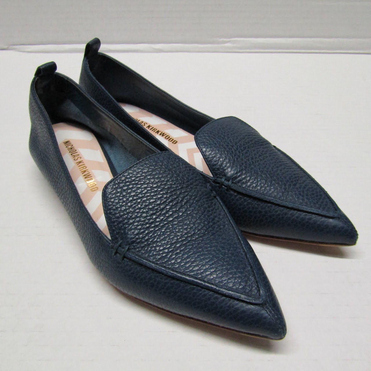 Nicholas Kirkwood Pebbled Leather Flats