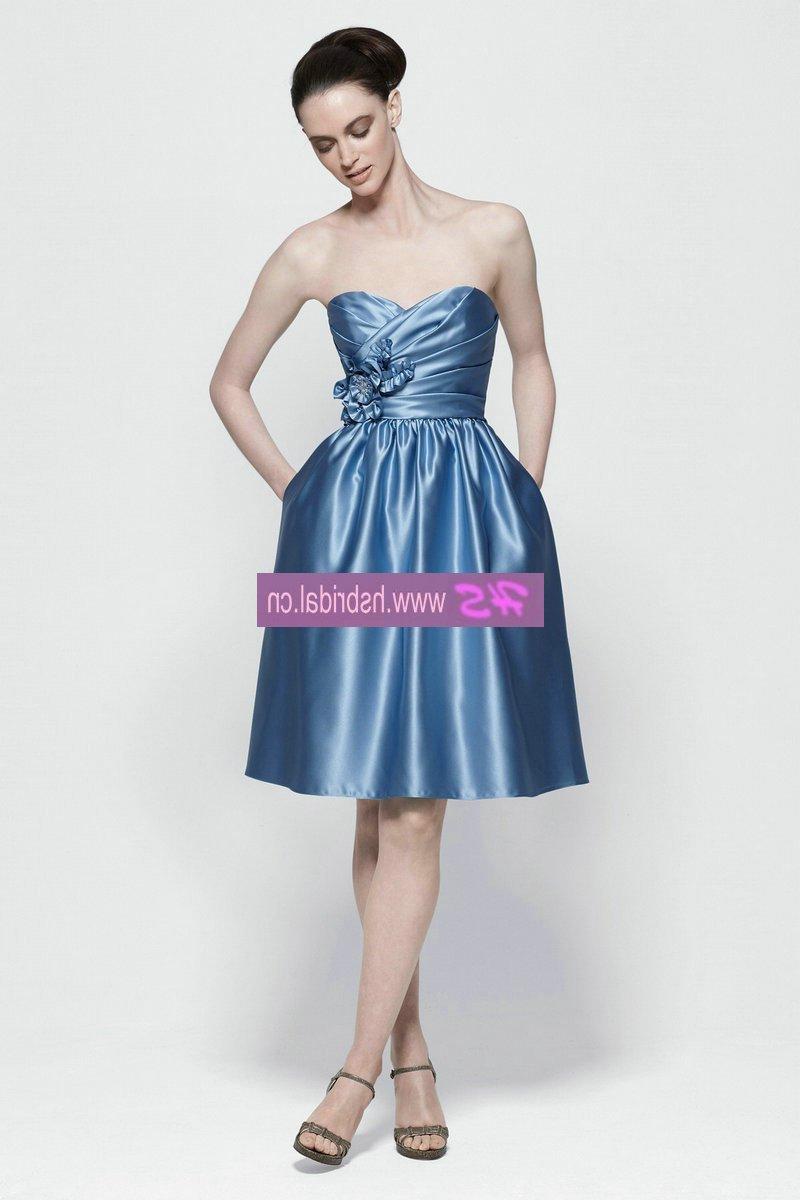 A-line Sweetheart Spandex Satin Mini Prom Dresses Wedding Gowns