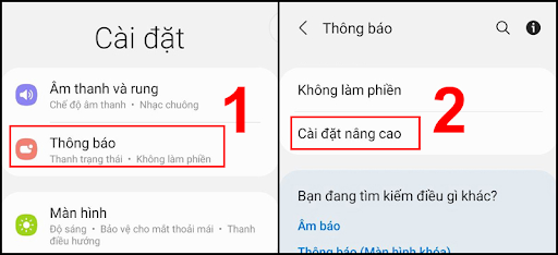 Truy cập Cài đặt nâng cao