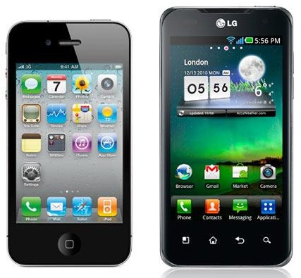 apple iphone 4 vs. lg optimus 2x