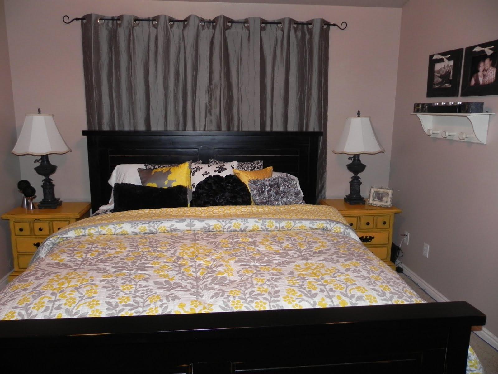 Yellow and Gray Master Bedroom