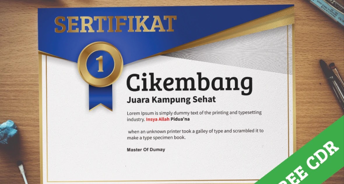 Download kumpulan template sertifikat keren versi cdr word