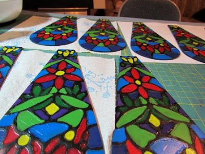 faux tiffany lamp created from thrift store lamp