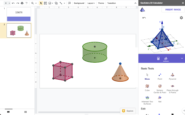 Screenshot of GeoGebra 3D Calculator