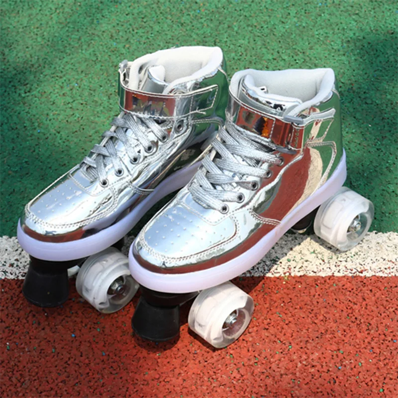 Patins à roulettes doubles pour hommes et femmes, idéaux pour la patinoire. Profitez du patinage avec confort et style, parfaits pour tous les niveaux