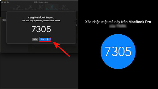 Bấm Xác nhận trên máy Mac