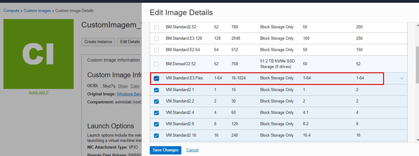 image OCI   Migrando uma maquina windows VM.Standard2 para VM.Standard.E3