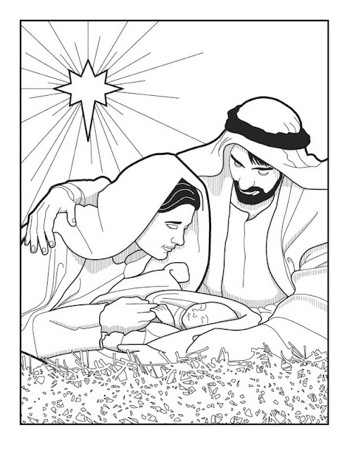 Holy family and baby jesus coloring pages