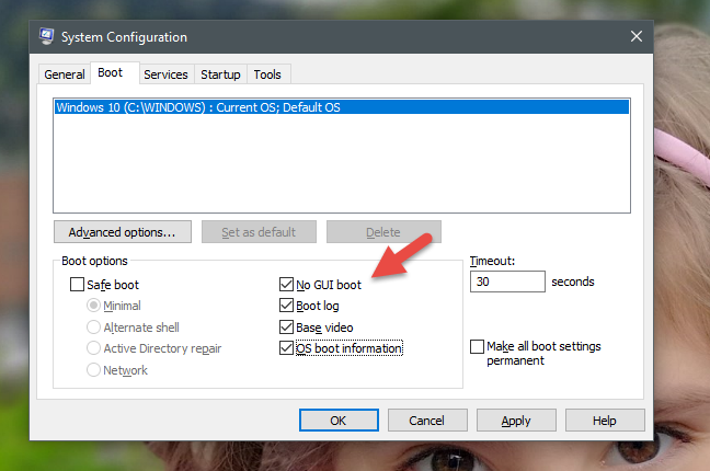 Configuración del sistema, msconfig, Windows