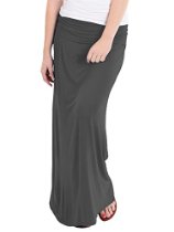 <br />Hybrid & Company - Women's Maxi Skirt W/ Fold Over Waist Band - Made in the USA