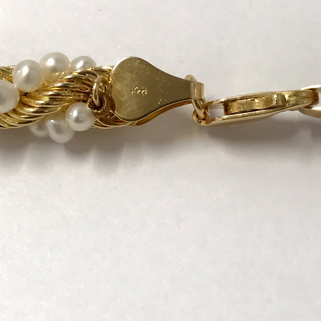 14K Gold and Seed Pearl Necklace