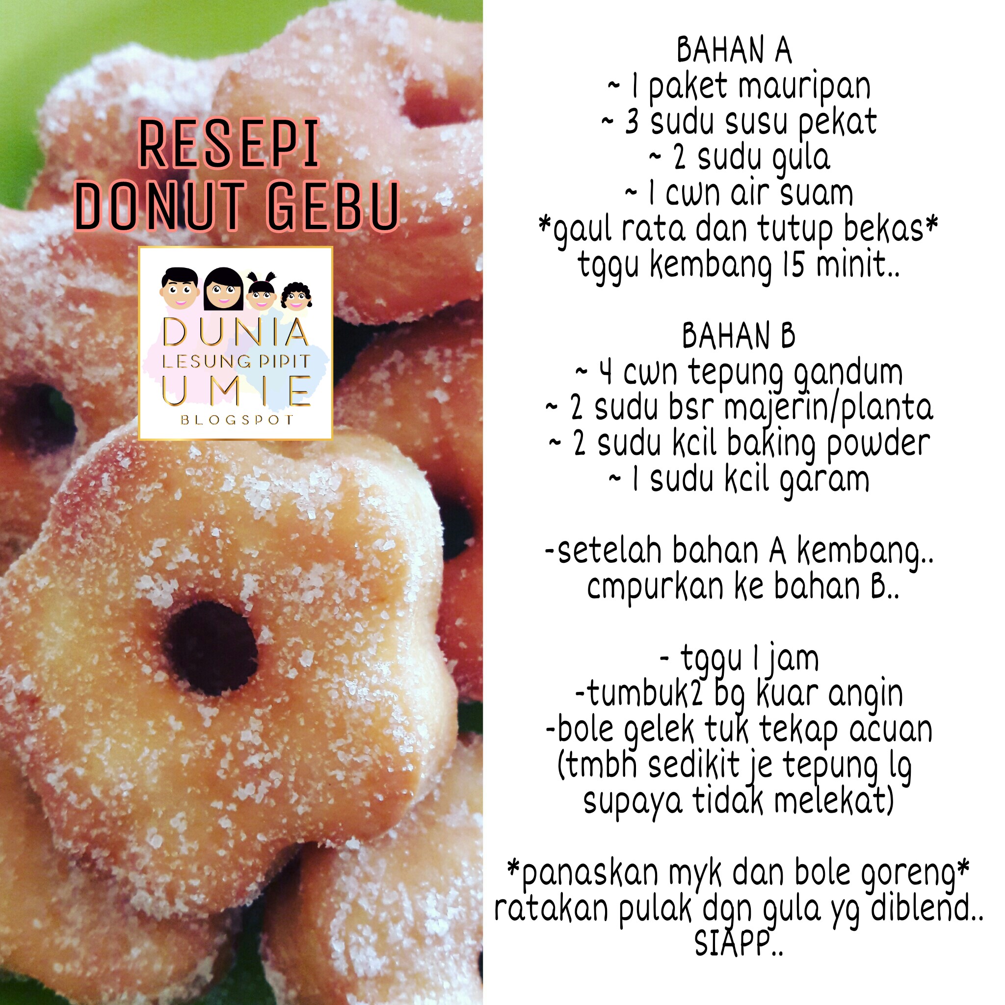 Ibu DHIA.DAYYIN.DIYSA: Resepi donut gebu