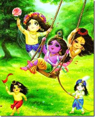 [Krishna and friends in Vrindavana]