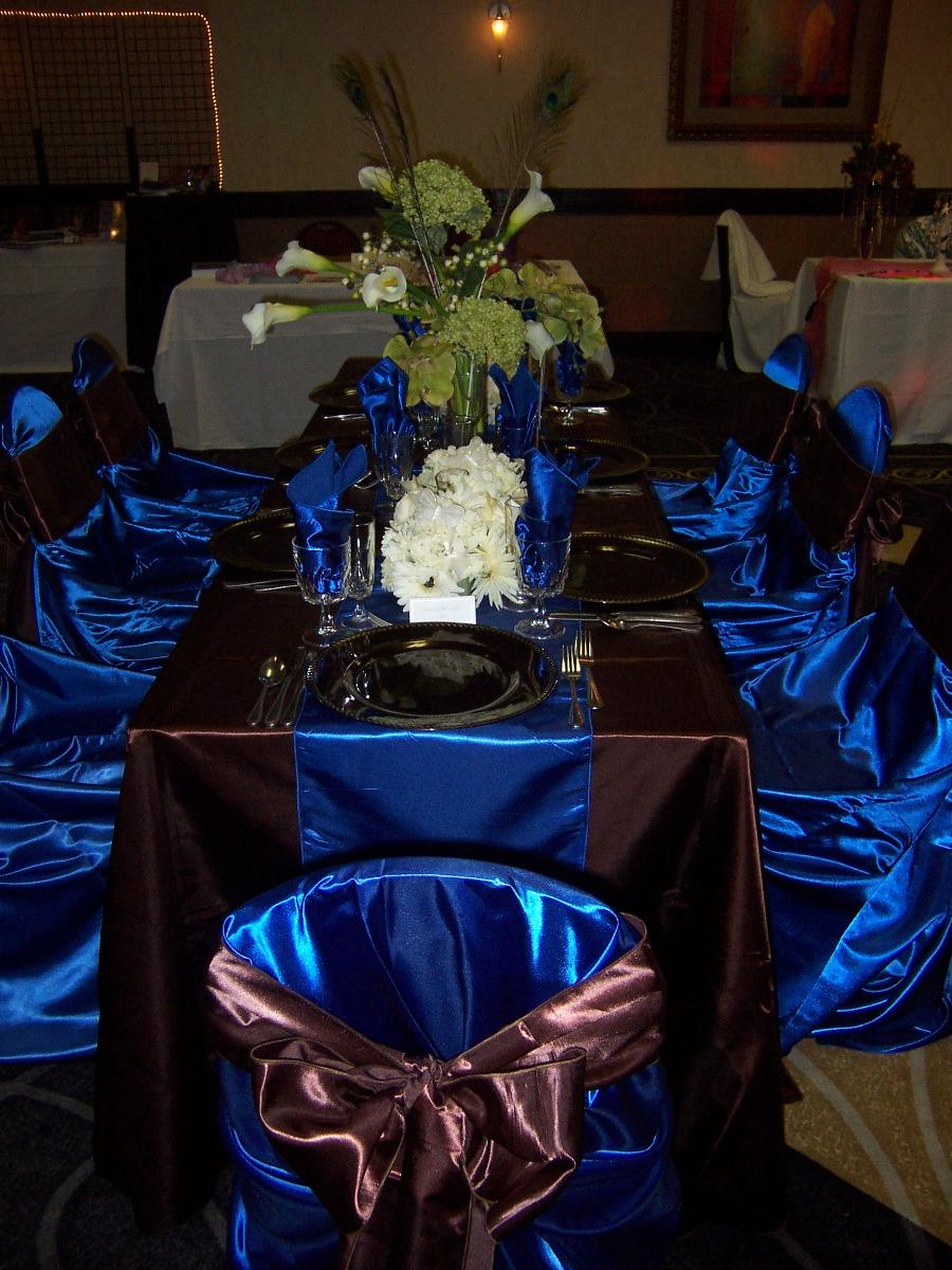 silver and royal blue wedding