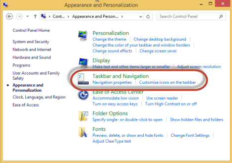 Windows 8.1, Avvia sul desktop, Salta la schermata Start