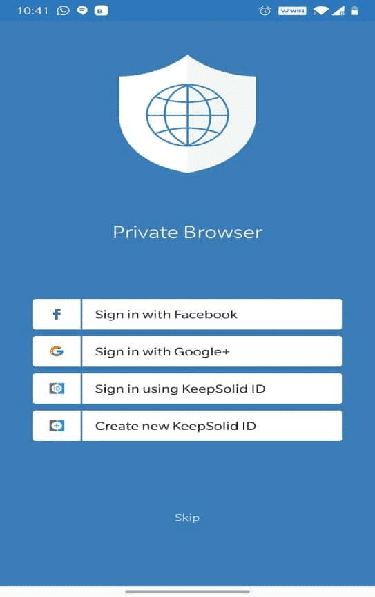 Log in na het aanmaken van een account.  Toegang krijgen tot geblokkeerde sites op Android