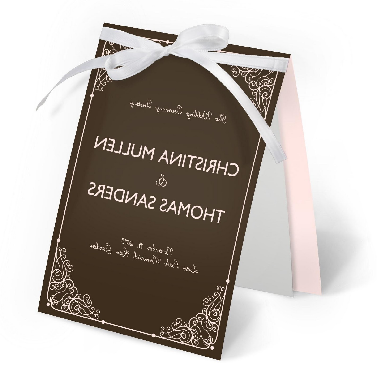 Elegant Frame Folded Wedding Program Cover