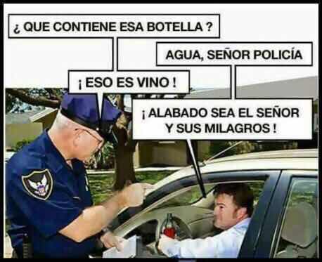 Agua señor policía.