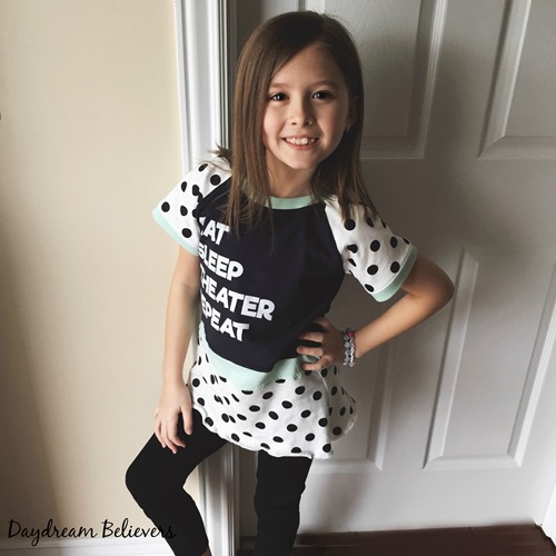 upcycle with school sports tee shirts Daydream Believers for CKC Ady Knit top