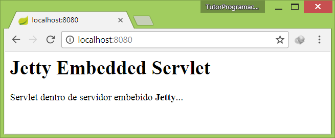 Servlet en servidor embebido Jetty