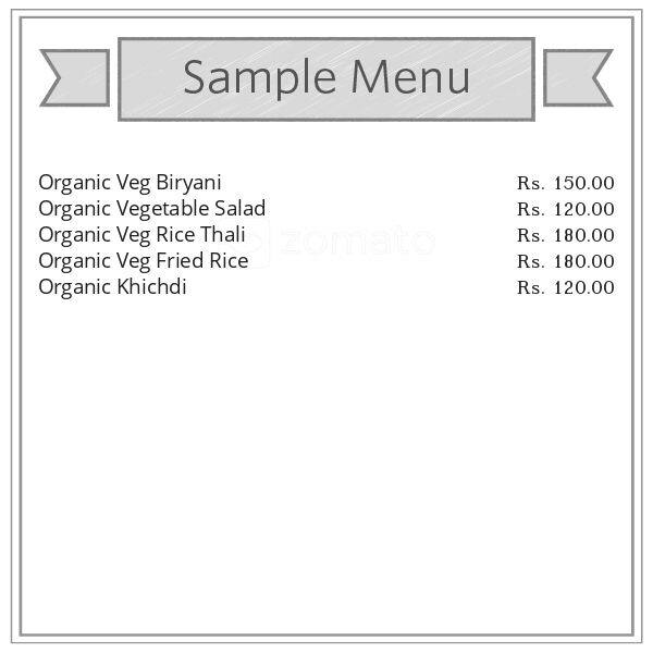 Organic Sarathi menu 