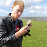my first fresh giant oyster in Texel, Netherlands 