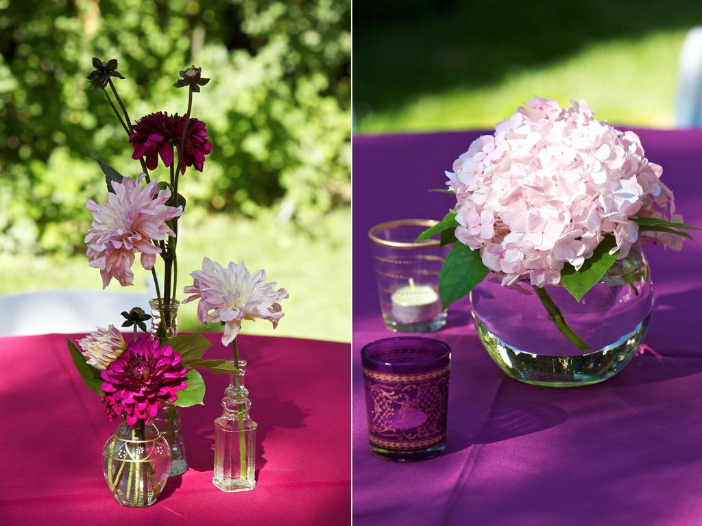 hydrangea dahlia bottle