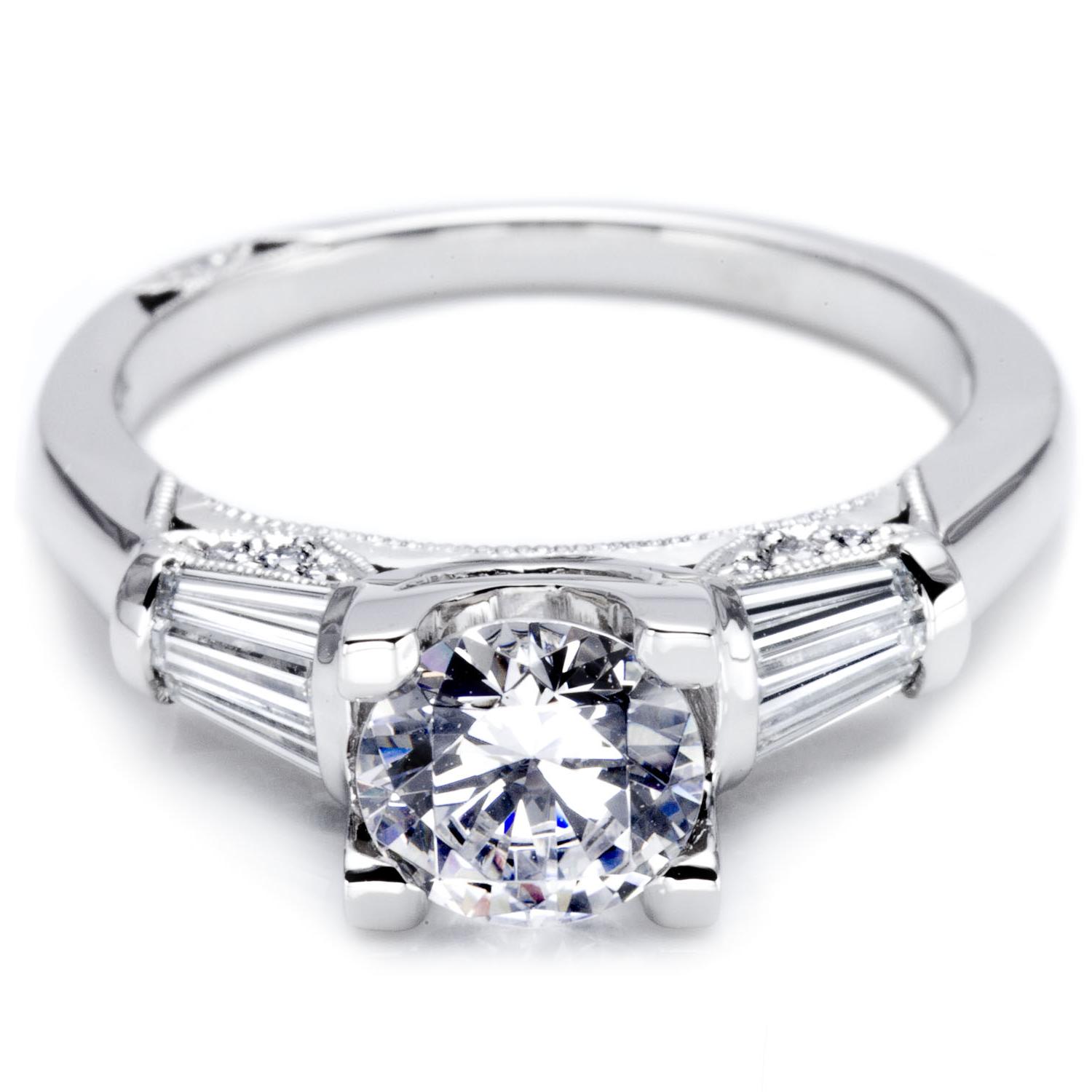 Modern Tacori Three Stone Ring