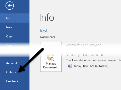 opzioni di file