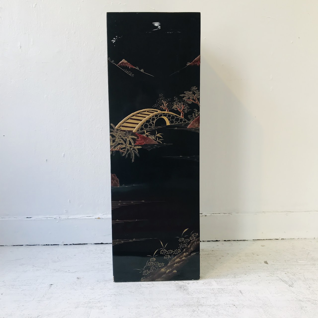 Lacquered Chinese Pedestal