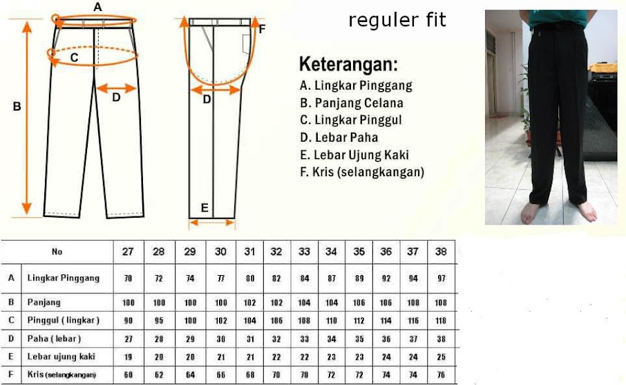 Celana Bahan Kantor Formal Slim Fit Reguler Fit Kursus Menjahit