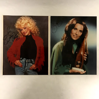 Dolly Parton + Loretta Lynn Autographed Photo Pair