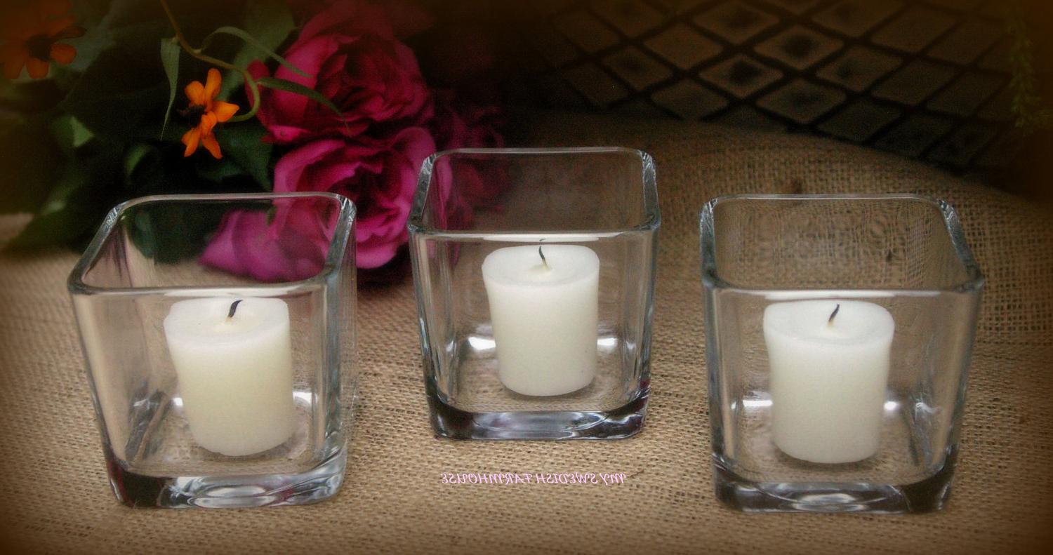 12 Small Glass Square Vase