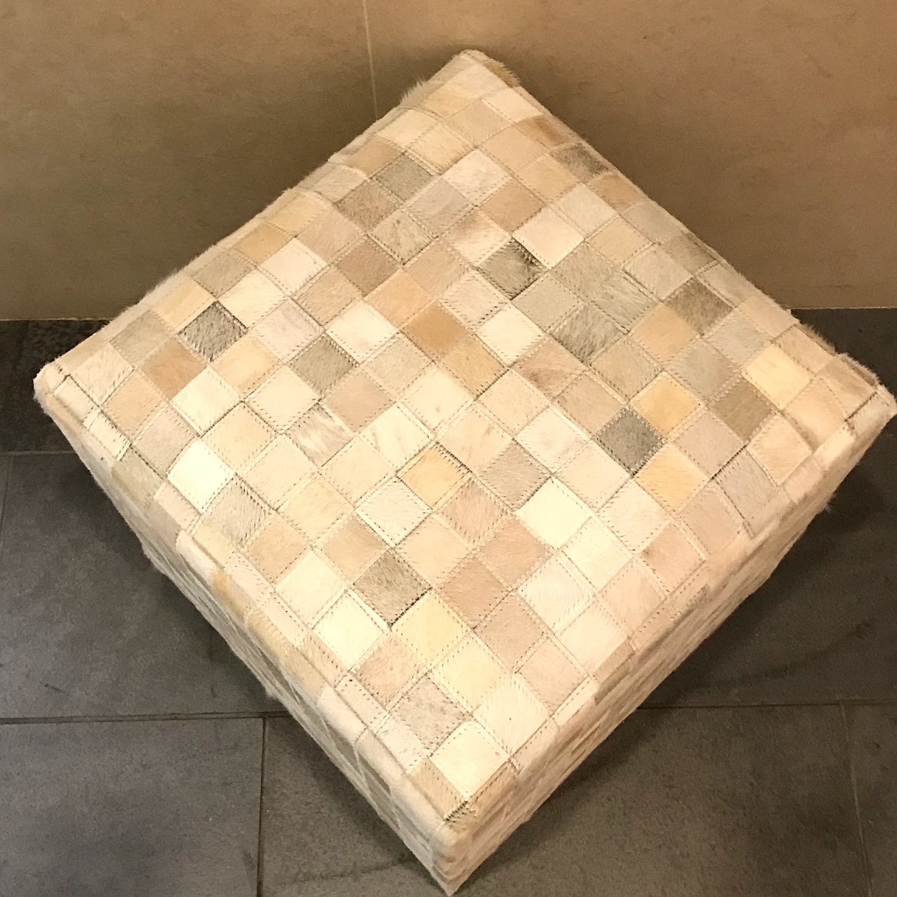 Hide Patchwork Ottoman 2