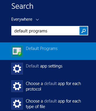 Programmes par défaut, Windows 7, Windows 8.1, Associations de fichiers